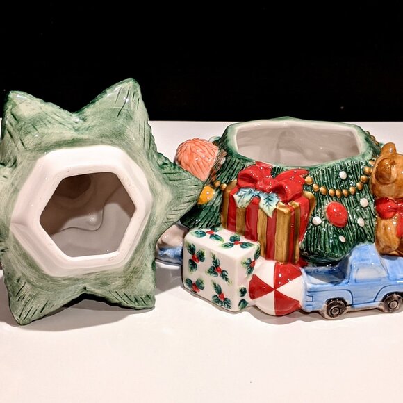 Fitz and Floyd Essentials “Wee Christmas Tree” Ceramic Cookie Jar - Picture 10 of 11